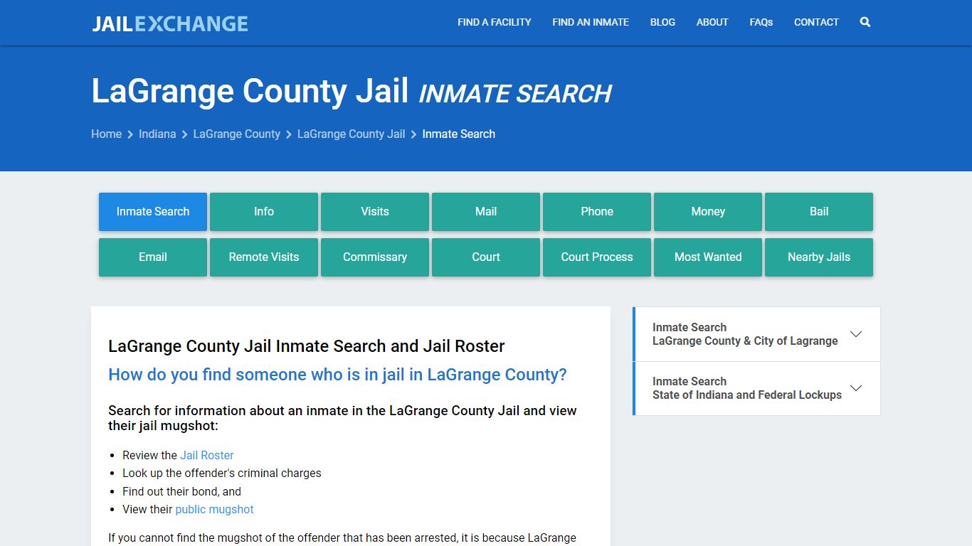 Inmate Search: Roster & Mugshots - LaGrange County Jail, IN